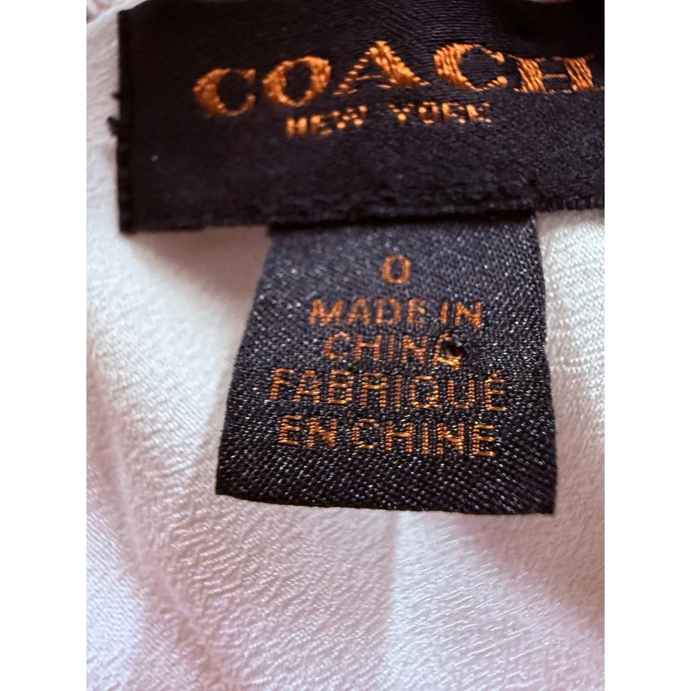 Coach New York Peach Eyelet Embroidered Drop Waist Ruffle Shift Dress Womens 0
